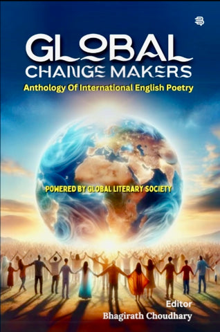 Book cover of 'Global Change Makers' with a globe and people holding hands against a blue sky.